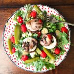 mushroom swiss burger salad