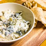 easy goat cheese spinach-artichoke dip