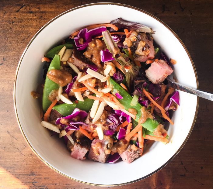 paleo sweet and spicy asian steak salad